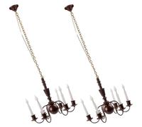 Gogogmee 2 pièces Miniature Hanging Lights Tiny Ceiling Lamp for Table Model Compact DIY Building Material with Warm Light Realistic Miniature Decoration for Toy Houses and Table Scenes