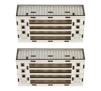 Gogogmee 2 Pièces Miniature Maison Bois Solide Petite Cabane Rondins Non Assemblée Décor Rustique pour Bureau et Loisirs Créatifs Modèle Artisanal sans Montage