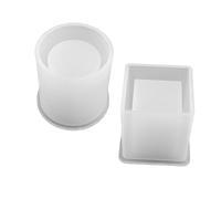 Gogogmee 2 Pièces Moule Silicone Pot de Fleurs Carré et Cylindrique pour Résine DIY Pot à Planter Porte Stylo Flexible et Réutilisable