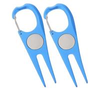 Gogogmee 2 pièces Outil de Réparation de Divot Golf Alliage Aluminium Léger Marqueur de Balle Professionnel Accessoire Golfeur Portable pour Entretien du Terrain