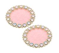 Gogogmee 2 Pièces Palette de Mélange pour Ongles Résine Cristal avec Bord Doré Outil Maniucure Élégant pour Nail