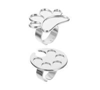 Gogogmee 2 pièces Palette de Vernis à Ongles Réglable Bague Palette Art pour Ongles avec Compartiments Ronds Anneau de Mélange pour Manucure et Nail Art Unisexe et Adaptable