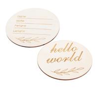 Gogogmee 2 Pièces Panneau Annonce Naissance en Matériau Naturel Plaque Commémorative Personnalisée avec Nom Date et Poids Accessoire Photo Minimaliste -né Cadeau Naissance Élégant et