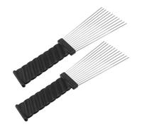 Gogogmee 2 pièces Peignes de Coiffure Acier Inoxydable Peignes Professionnels pour Salon Démêlant Doux Cheveux Ondulés Accessoires Barbier Noirs Usage Coiffage et Coupe