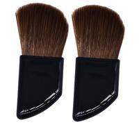 Gogogmee 2 pièces Pinceau Mini Maquillage Brosse Blush Biseautée Poils Naturels Portable pour Joues et Yeux Femmes