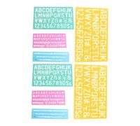 Gogogmee 2 pièces Pochoirs Lettres et Chiffres Plastique Résistants Ensemble Règles Alphabet et Symboles pour Apprentissage Dessin Scrapbooking et Créativité Garçon Fille