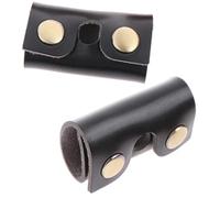 Gogogmee 2 pièces Protège-tête de Rasoir Manuel Similicuir Noir Housse de Protection Pratique pour Lames Étui Portable pour Rasoirs à Lame Simple Protection Anti-rayures pour Usage