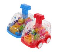 Gogogmee 2 Pièces Voiture à Friction pour Tout Petits Voiture Poussoir Transparente avec Colorés Éducatif sans Piles pour Développement Moteur et Coordination Manuelle