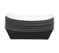 Gogogmee 20 pièces Boîtes Hot-dogs Kraft Papier Kraft Laminé Noir Résistantes Huile et Eau Ouverture Facile Pour Ailes de Poulet Barbecue et Repas À