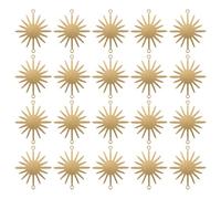 Gogogmee 20 Pièces de Connecteurs Soleil Double à Suspendre 13x18mm en Métal Argenté pour Bijoux Diy, Pendentifs Artisanaux, Charms Bracelets et Colliers Créatifs Loisirs