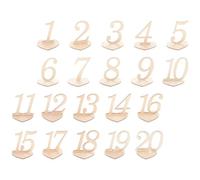 Gogogmee 20 Pièces de Numéros de Table en Bois Forme Cœur Kaki pour Mariage et Fête, Support Élégant et Classique, pour Centre de Table et Anniversaire