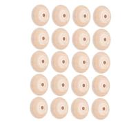 Gogogmee 20 pièces Perles Naturel Abaque Perles Plates Rondes et Ovales pour Fabrication Bijoux DIY Accessoires pour Collier Pendentif Décoration Artisanale