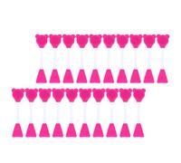 Gogogmee 20 pièces Pinceaux Applicateurs Masque Visage Double-embout Silicone Doux pour Nettoyage Exfoliation Faciale Brosse Nettoyante Pores Ours Rose