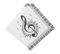 Gogogmee 20 pièces Serviettes Papier Notes Musique Décoratives Forme Note Musicale Jetables pour Fêtes Mains Propres