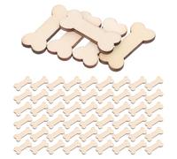 Gogogmee 200 Décorations En Bois En Forme D'Os Pour Chiens À Réaliser Soi-Même Découpes En Bois Brut Pour Loisirs Créatifs Beige