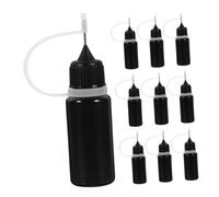 Gogogmee 24 Pièces Flacons Colle avec Embout Aiguille Fin Noir Applicateur Précis pour Projets DIY Peinture Quilling et Petits Travaux de Collage
