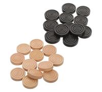 Gogogmee 24 pièces Lot Dames Bois Rondes Filetées Accessoires de Jeu de Société Remplacement pour Jeux Échec Bois et Backgammon Design Ergonomique pour Adultes et Collectionneurs