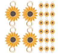 Gogogmee 25 pièces Lot de Breloques Marguerite Alliage Double Connecteurs Floraux pour Bijoux DIY Pendentifs Décoratifs pour Bracelets et Boucles Oreilles