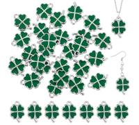 Gogogmee 25 Pièces Pendentifs Quatre Chic pour Bricolage Accessoires de Bijoux Diy et Vert Foncé Charms Polyvalents pour Colliers Bracelets et Téléphones