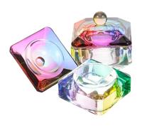 Gogogmee 2pièces Coupelle à Ongles Verre avec Couvercle Lot pour Manucure pour Liquides Acryliques et Dissolvants