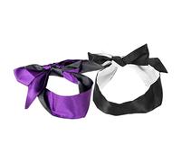 Gogogmee 2pièces Masque De Sommeil Décoratif Satin Et Portable Couvre-yeux Créatif Pour Voyage Noir Noir Blanc