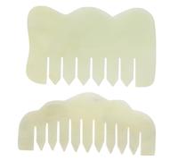 Gogogmee 2pièces Peigne De Massage Jade Outil De Grattage Pour Chevelu Peigne De Soin Pour Cheveux