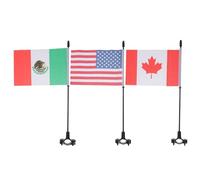 Gogogmee 3 Kits de Fixation pour mât de Drapeau de Moto - Supports de Guidon pour la Coupe du Monde de Football Nord-américaine 2026 - Mât de Drapeau pour VTT avec pour guidons de 5/8 à 1 Pouce de
