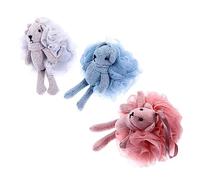 Gogogmee 3 Pcs Bath Ball Shower Loofah Avec Ours Carton Pouf