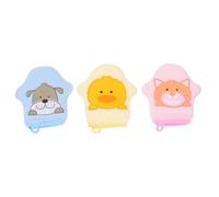 Gogogmee 3 pièces Accessoires de Bain Garçon Fille Cartoon Doux et Lavables pour Garçon Fille Moussants Exfoliants Colorés Jaune Bleu Rose 3pcs