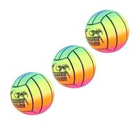 Gogogmee 3 Pièces Balles Élastiques PVC Arc Ciel Balle Rebondissante pour Garçon Fille Jeux Dintérieur et Extérieur Activités Terrain de Jeu Motif Aléatoire