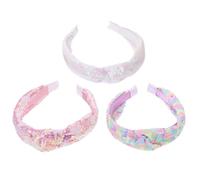 Gogogmee 3 pièces Bandeaux à Paillettes pour Filles Serre- Large avec Central Design Antidérapant Léger Accessoires Coiffure Fille pour Fêtes Sports et Tenue Décontractée