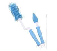 Gogogmee 3 pièces Brosse de Nettoyage Biberon Silicone Rotative Brosse Douce Flexible pour Biberons Tétines et Paille Ensemble Accessoires Garçon Fille Sans Odeur