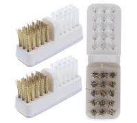Gogogmee 3 pièces Brosse Métallique Nettoyage Embout Ponceuse Ongles pour Manucure Professionnelle Brosse Ongle Portable pour Nettoyage et Polissage