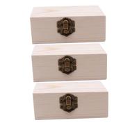 Gogogmee 3 pièces Coffret à Charnière Petite Boîte Rangement Multifonction pour Bijoux et Objets Précieux Design Minimaliste Non Peint pour Projets DIY et Décoration Maison