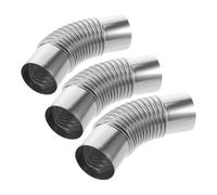 Gogogmee 3 Pièces Coude de Conduit de Cheminée de Poêle en Acier Inoxydable Argenté 45 Degrés Résistant la Chaleur Extrême pour Usage Résidentiel et Extérieur