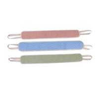 Gogogmee 3 pièces Double-face Exfoliant Long avec Sangles pour Dos et Confortable pour Homme et Femme Nettoyage Facile des Zones Difficiles Couleurs Aléatoires 3 pcs Couleur Aléatoire