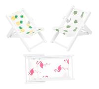 Gogogmee 3 pièces Échelle Support Téléphone Pliable Décor Maison Poupée Accessoires Flamingo Ananas Banane