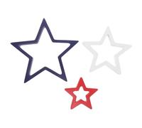 Gogogmee 3 Pièces Étoile Décor Rustic pour Fête de Indépendance et Memorial Day