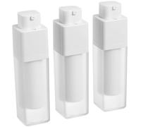 Gogogmee 3 pièces Flacons de Voyage Bouteilles Lotion Sous Vide Mat Carré Rechargeables pour Cosmétiques et Soins Peau