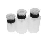 Gogogmee 3 Pièces Lot de Flacons Vides pour Dissolvant de Vernis à Ongles Distributeurs à Pompe Push Down Bouteilles Plastique Anti-fuite Pratiques pour Voyage et Usage Salon