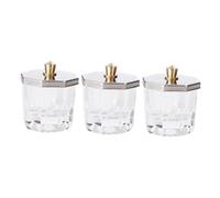 Gogogmee 3 pièces Lot de Gobelets Octogonaux Verre Cristal avec Couvercles Inox pour Manucure Récipient Nail Liquid Cup Bol à Poudre Acrylique pour Nail Art Outil Pratique pour Ongles