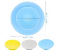 Gogogmee 3 Pièces Lot de Silicone avec Double Face Antidérapantes pour Assiettes et Fixation Forte pour Repas Garçon Fille Durable et Facile à Nettoyer Jaune Bleu Foncé et Blanc