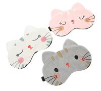 Gogogmee 3 pièces Masque de Sommeil Carton Adorable pour Garçon Fille Femmes Hommes Cache-œil Doux et Occultant pour et Sieste la Lumière Confortable et Ajusté