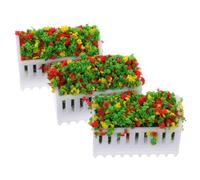 Gogogmee 3 pièces Miniature Flower Beds Set for Dollhouse Decoration Realistic Plants for Fairy Garden and Model Landscaping Accessories