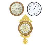 Gogogmee 3 Pièces Miniature Vintage Dollhouse Wall Clock Set with Pendulum Retro Decorative Model for Dollhouse Furniture and Play