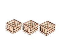 Gogogmee 3 Pièces Modèle De Panier De Stockage Paniers Miniatures Corbeille pour Étagères Maison Mini- en Bois