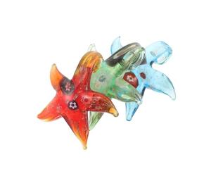 Gogogmee 3 Pièces Pendentifs Étoile de Mer Verre Soufflé Décorations Animaux Marins Artisanales pour Bureau et Salon Ornements et Élégants pour Usage Quotidien