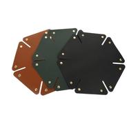 Gogogmee 3 pièces Plateaux de Rangement Cuir pour Clés Monnaie et Montres Design Élégant pour Bureau et Entrée Assortiment Noir Marron et Vert Foncé