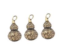 Gogogmee 3 pièces Porte-clés Gourde Laiton Doré Pendentifs Suspendus Vintage pour Bricolage Bijoux Voiture Sac