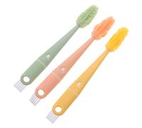 Gogogmee 3 Pièces Set de Brosses Nettoyantes Silicone pour Biberons avec Manche Long Antidérapant Brosses Doubles Faces pour Nettoyage Profondeur de Bouteilles Tasses et Couvercles